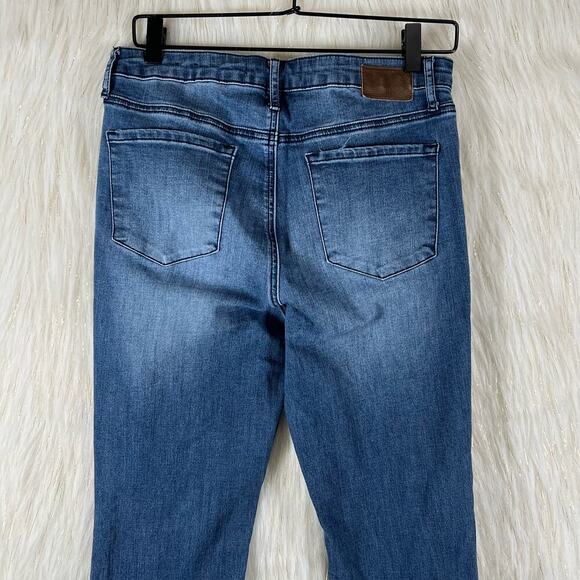 Leith Womens High Rise Flare Medium Wash High Rise Denim Jeans Stretch 29 - Picture 5 of 9